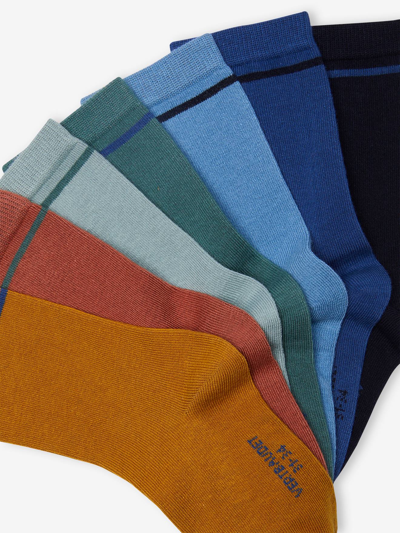Lot de 7 paires de chaussettes garçon BASICS bleu