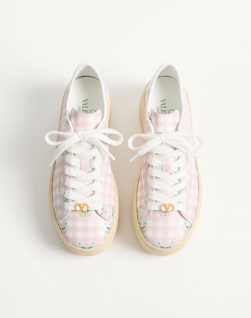 Le Chat De La Maison Baskets Plateformes Royco en Cuir de Veau Nappa Vichy