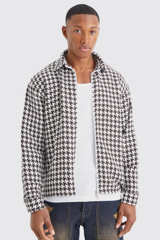 Langärmliges kastiges Oversize Jacquard Overshirt
