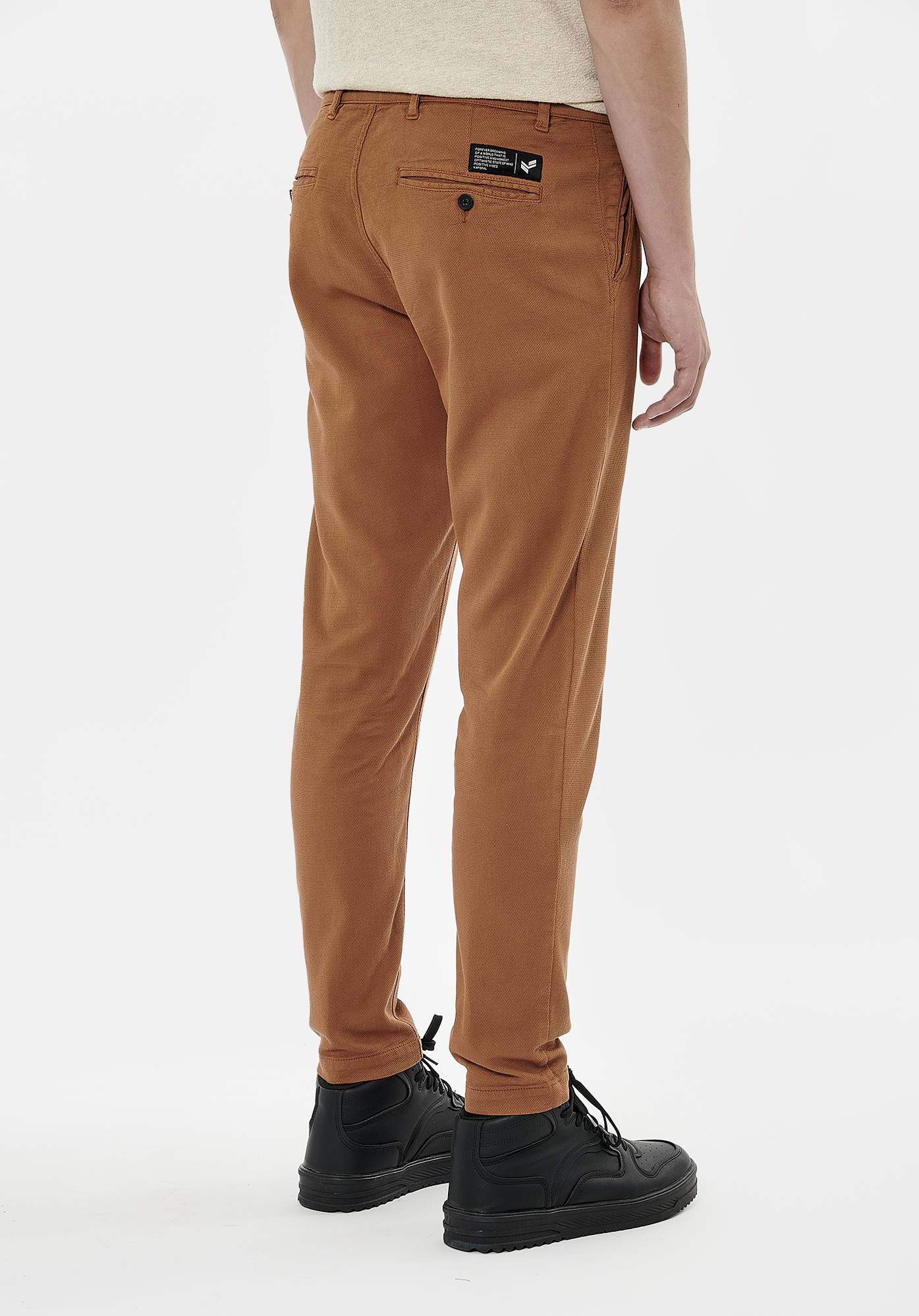 CLEM   Pantalon tapered marron homme