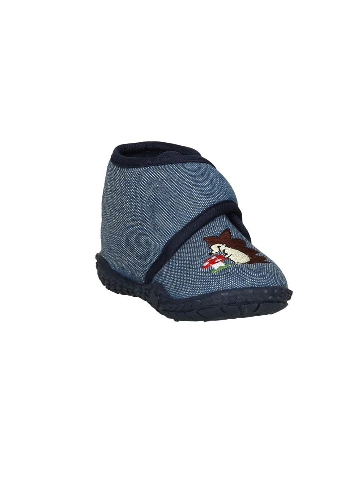 Playshoes Hausschuh Igel in Jeansblau günstig kaufen