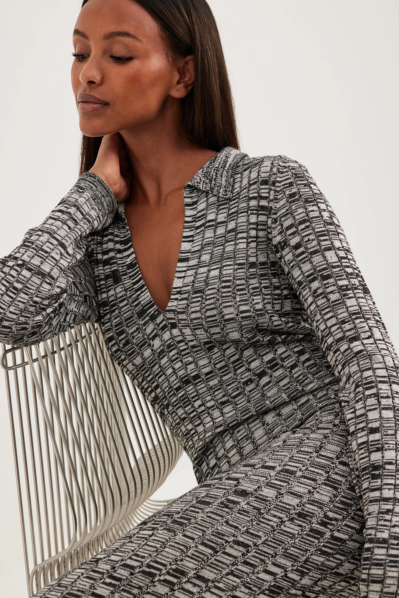 Strick-Melange-Midikleid
