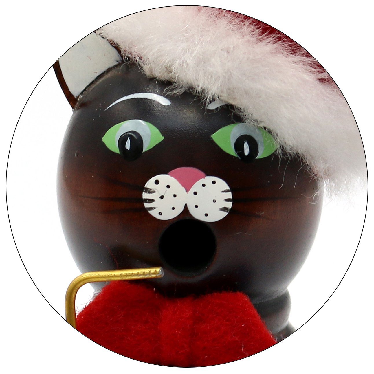 Dekohelden24 Räuchermännchen Holz-Räuchermann Katze, in schwarz, ca. 13 cm, (1 St)