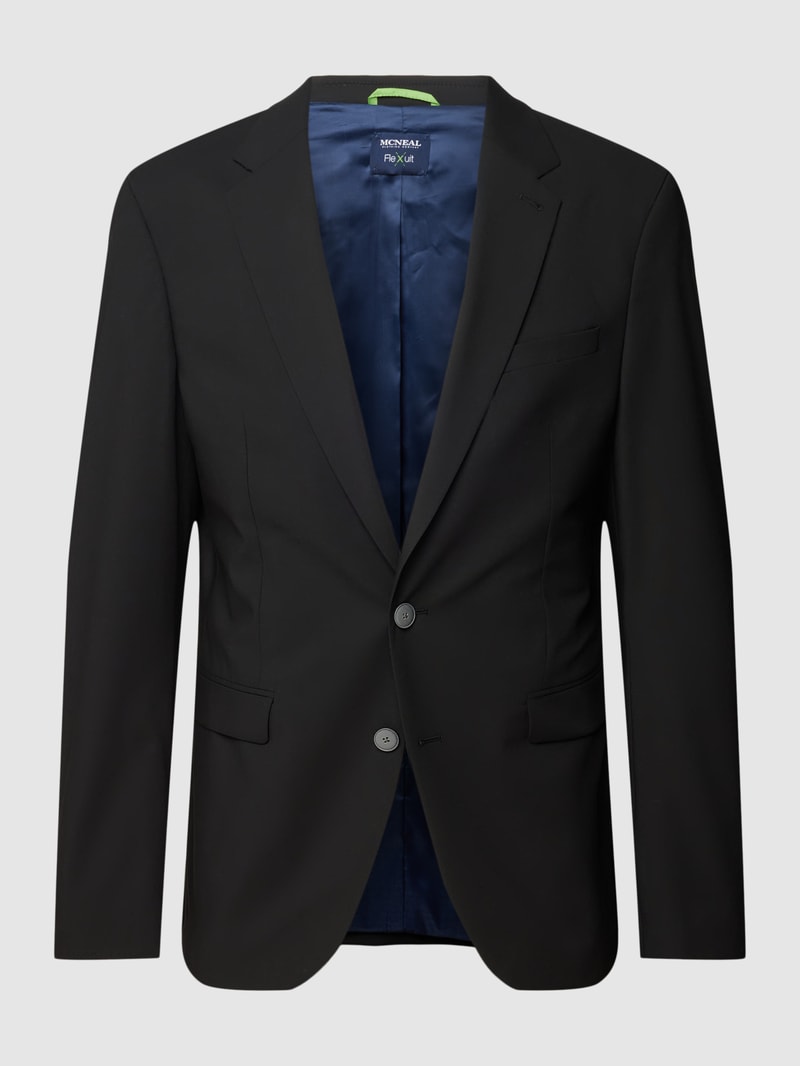 Slim Fit 2-Knopf-Sakko mit Pattentaschen in schwarz
