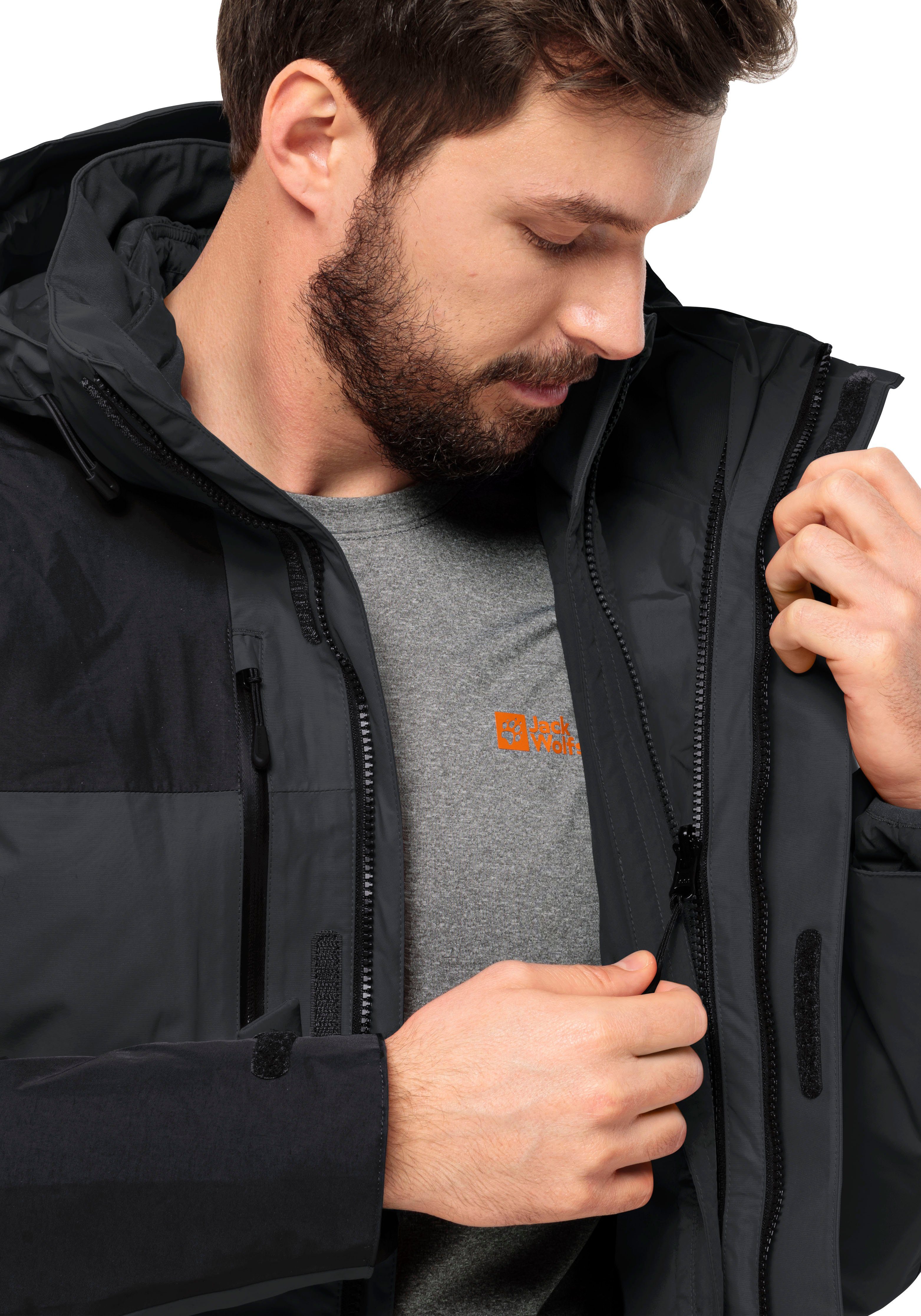 Jack Wolfskin Funktionsjacke JASPER 3IN1 JKT M mit Belüftungsreißverschlüsse