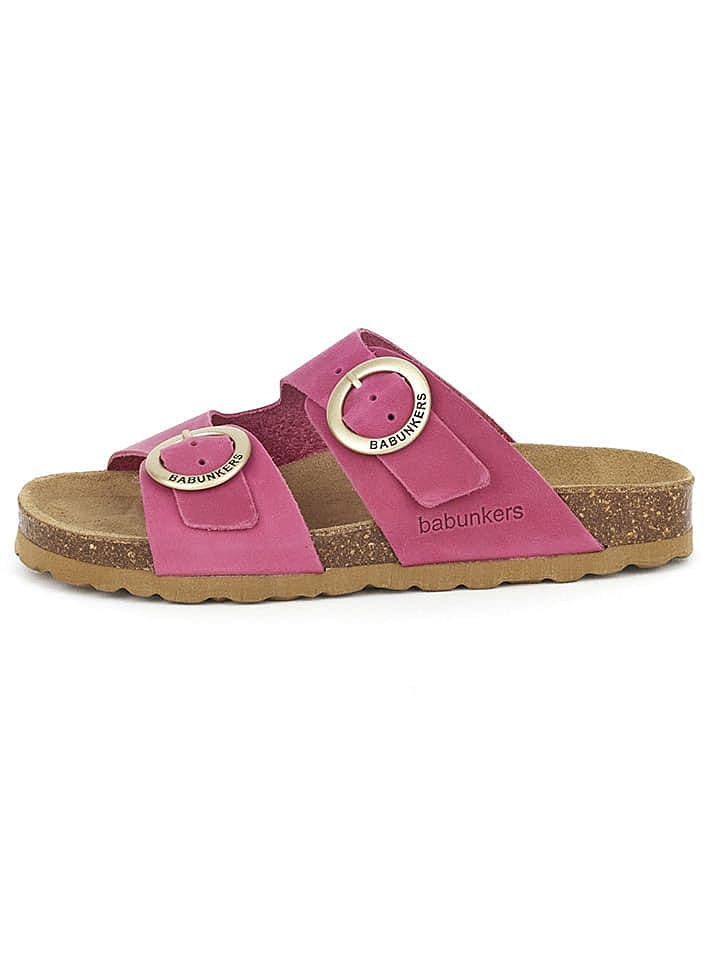 BABUNKERS Family Leder-Pantoletten in Pink günstig kaufen 39