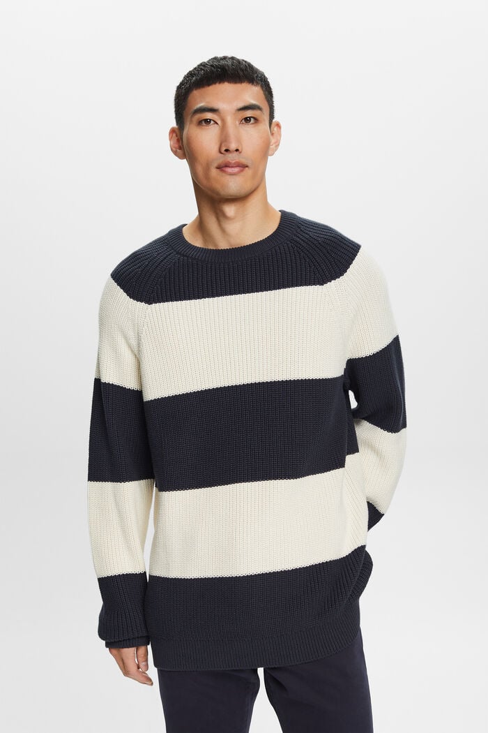 Gestreifter Rundhals-Pullover