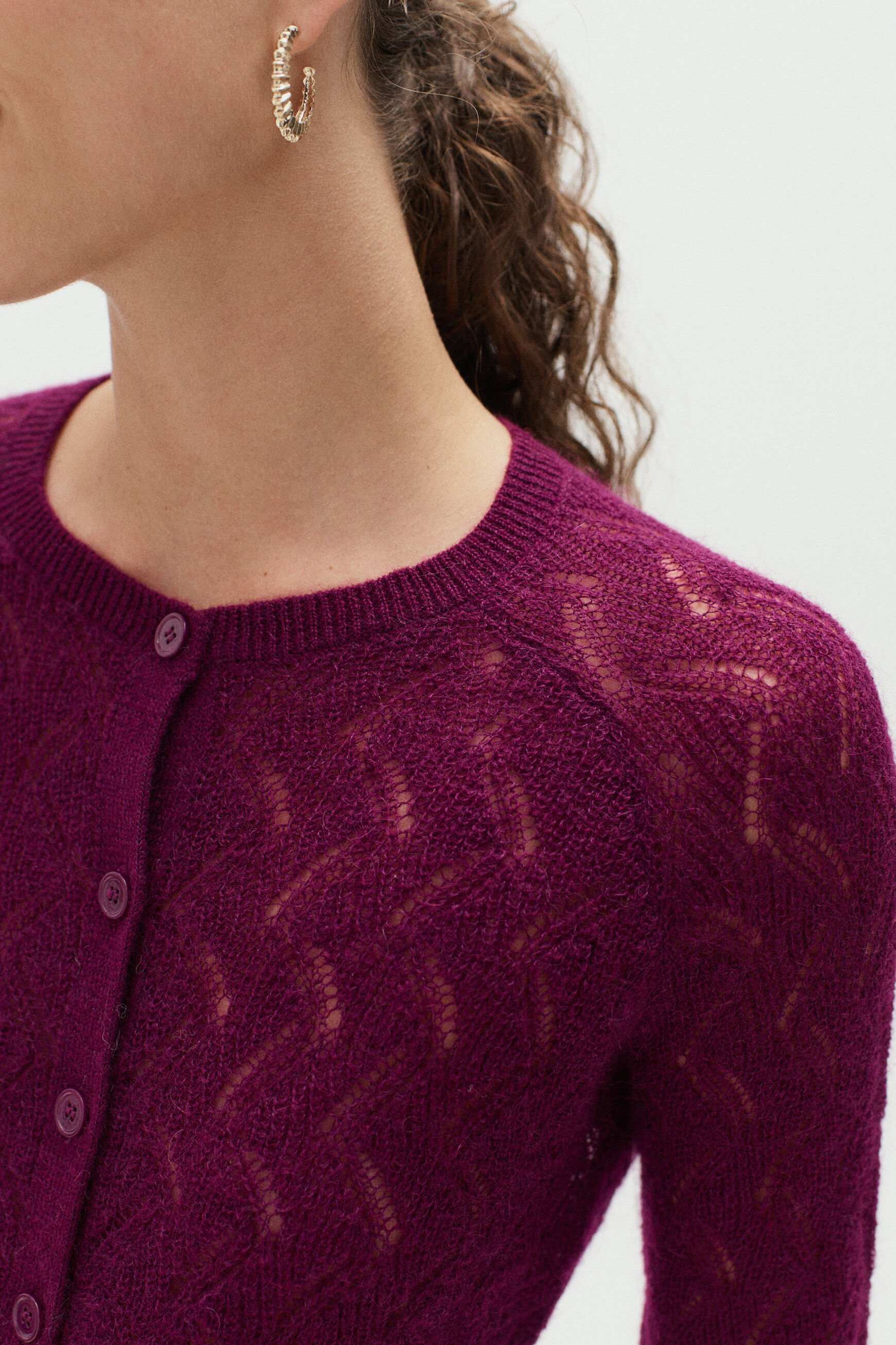 gilet micha prune femme