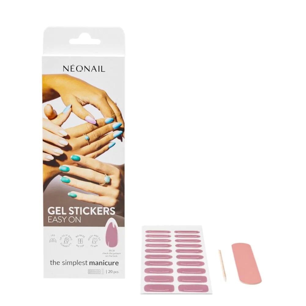 Adesivos de gel Neonail Easy On M08 Hybrid, 20 unidades
