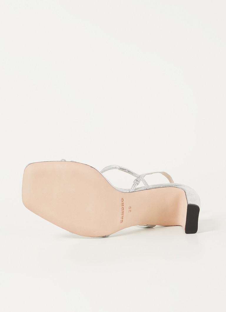 Sandale texturate din piele de oaie Sandro