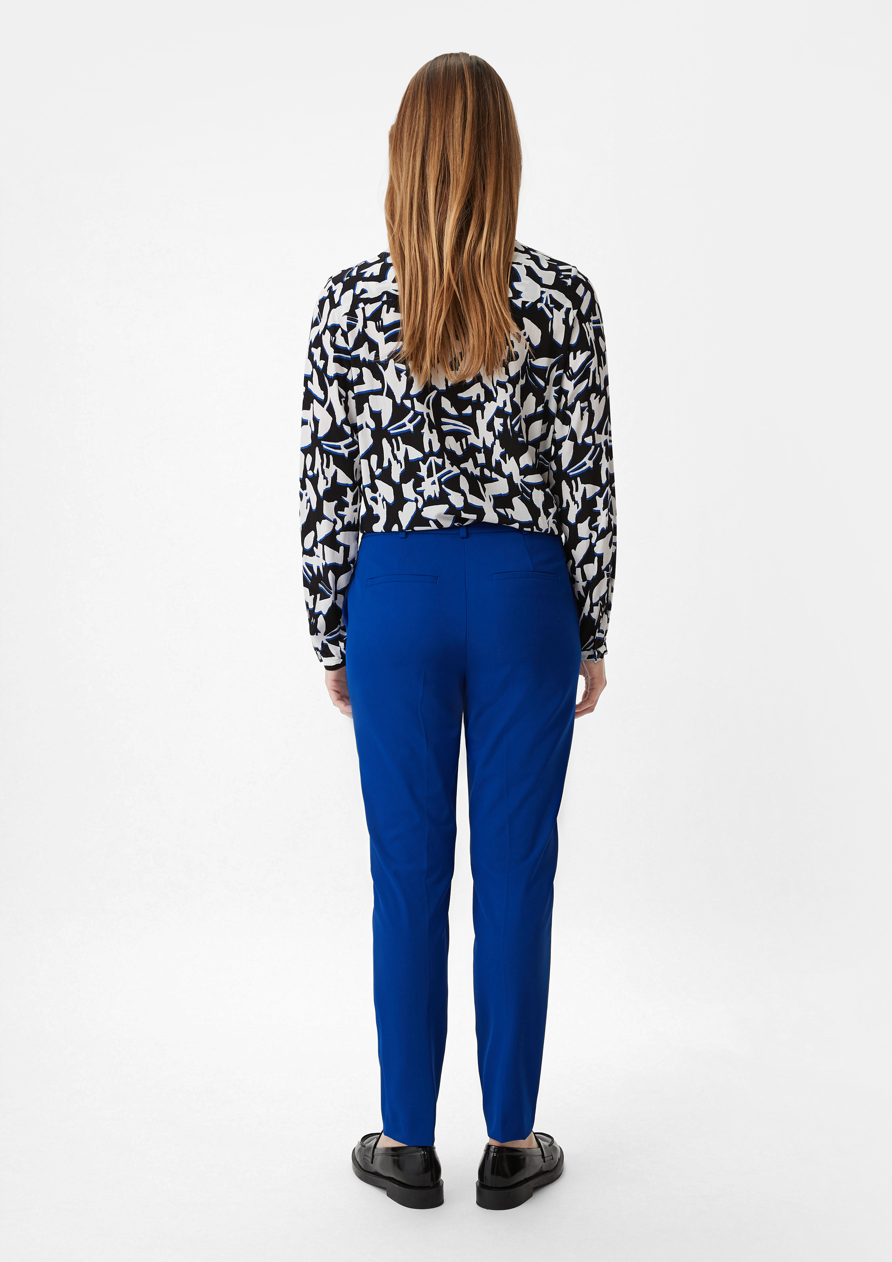Cigarette Pants aus Twill - ozeanblau