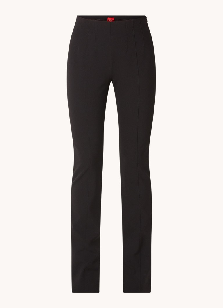HUGO BOSS Helifa mid waist flared fit trousers with zipper detail