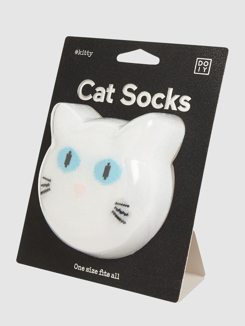 Socken mit Effektgarn in weiß