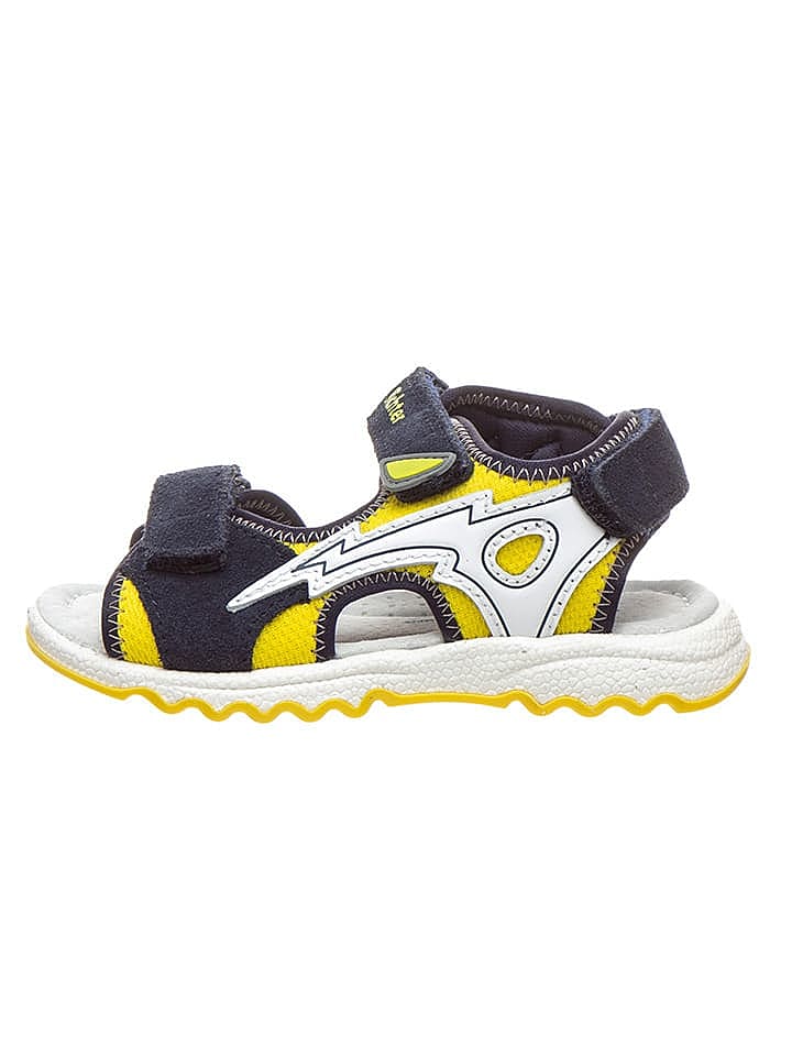 Richter Shoes Richter Ledersandalen, blau gelb, 34, neu mit Etikett günstig kaufen 34