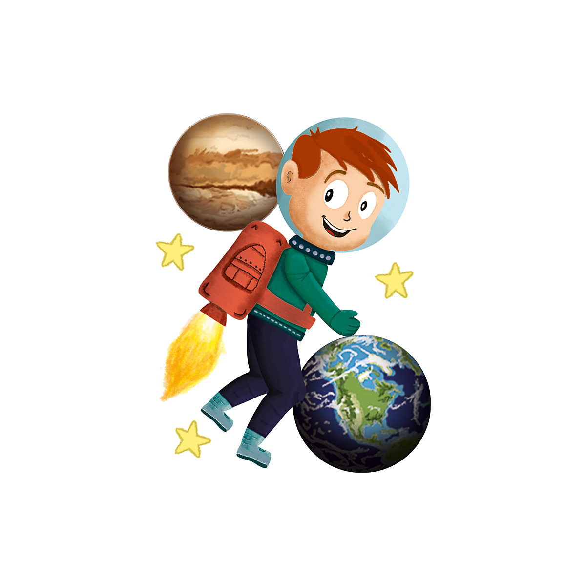 Mini-Tattoos Rakete & Planeten, 24 Stück