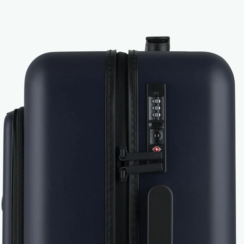 CDG 4-wheel hard-shell suitcase, plain navy blue pouch