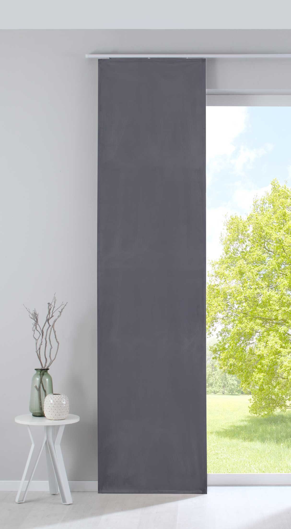 Schiebegardine, Gardinenbox, Klettband (1 St), blickdicht, Verdunkelung Milano Samt blickdicht Blackout Paneelwagen 203571