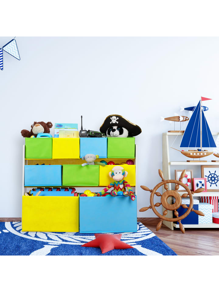 relaxdays Kinderregal Lagerfeuer in Bunt - (B)82,5 x (H)66 x (T)29,5 cm günstig kaufen onesize