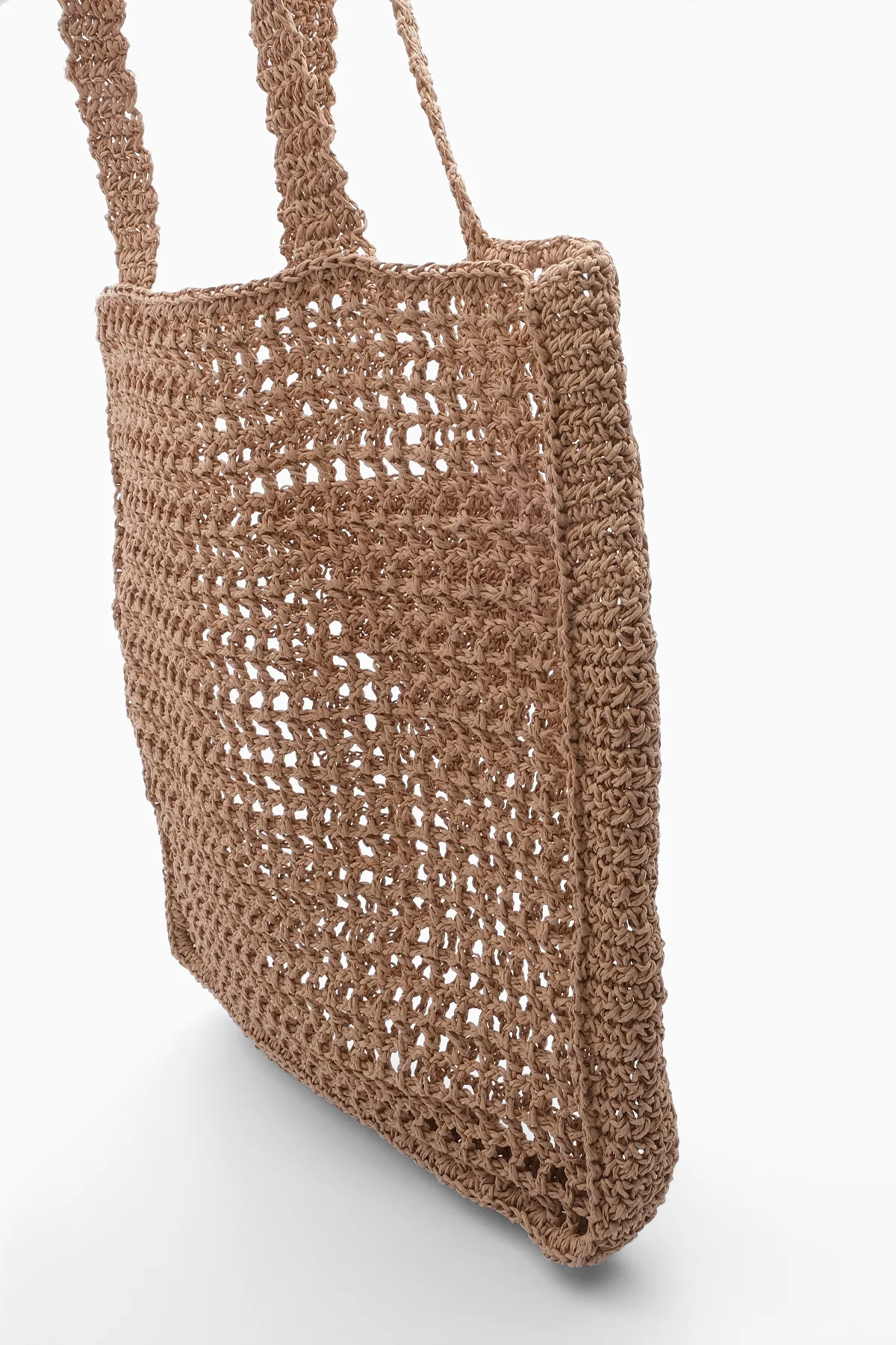 Marjin  Handgestrickte Umhängetasche Mirce aus natürlichem Stroh für Damen