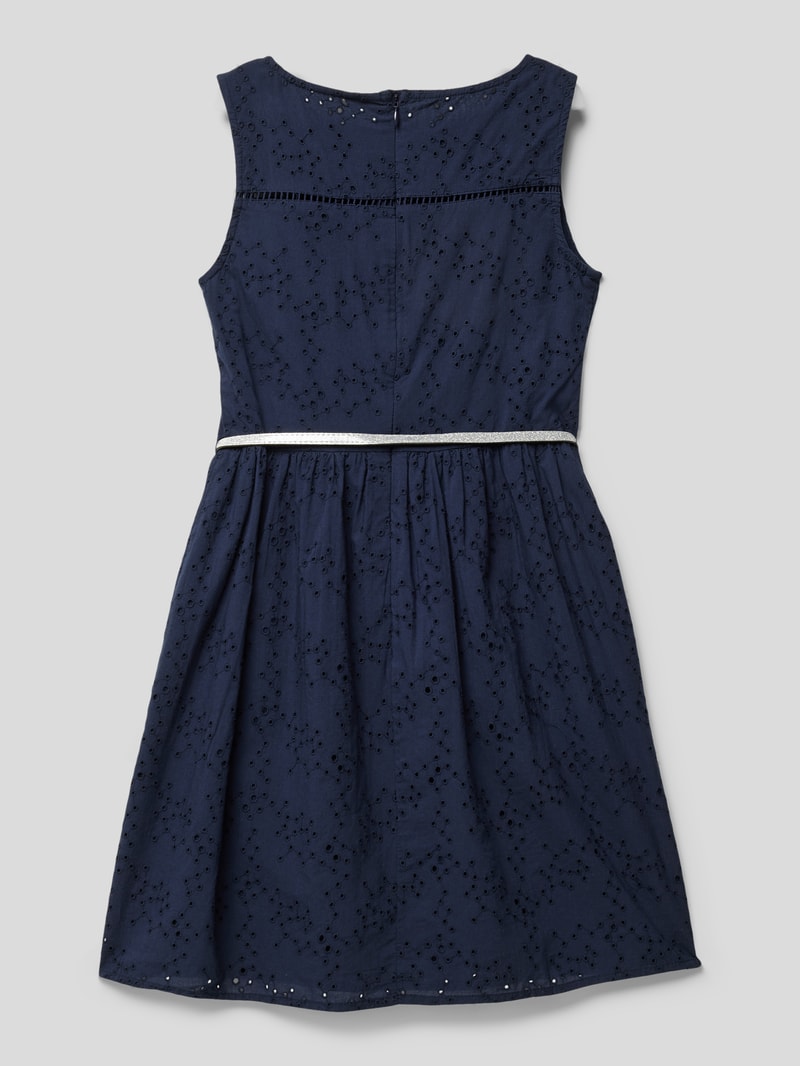 Kleid mit Lochmuster Modell 'TG' in marineblau