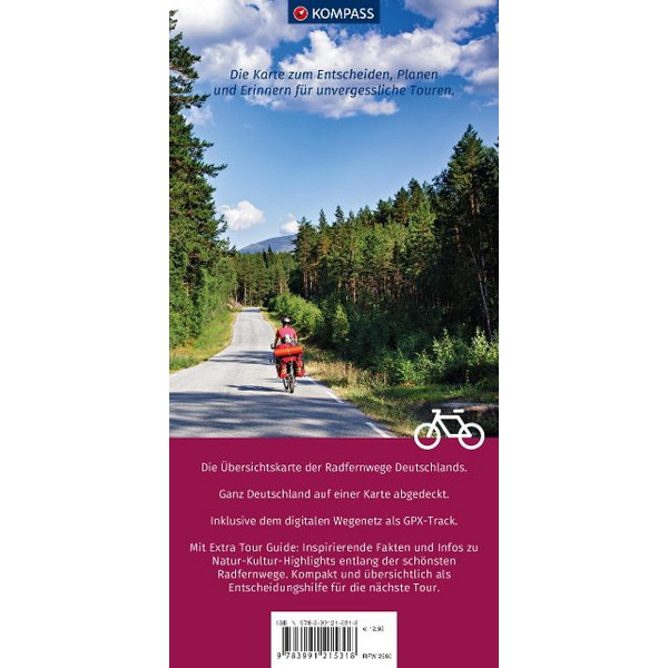 KOMPASS RADFERNWEGEKARTE DEUTSCHLAND 1:550.000 - Fahrradkarte