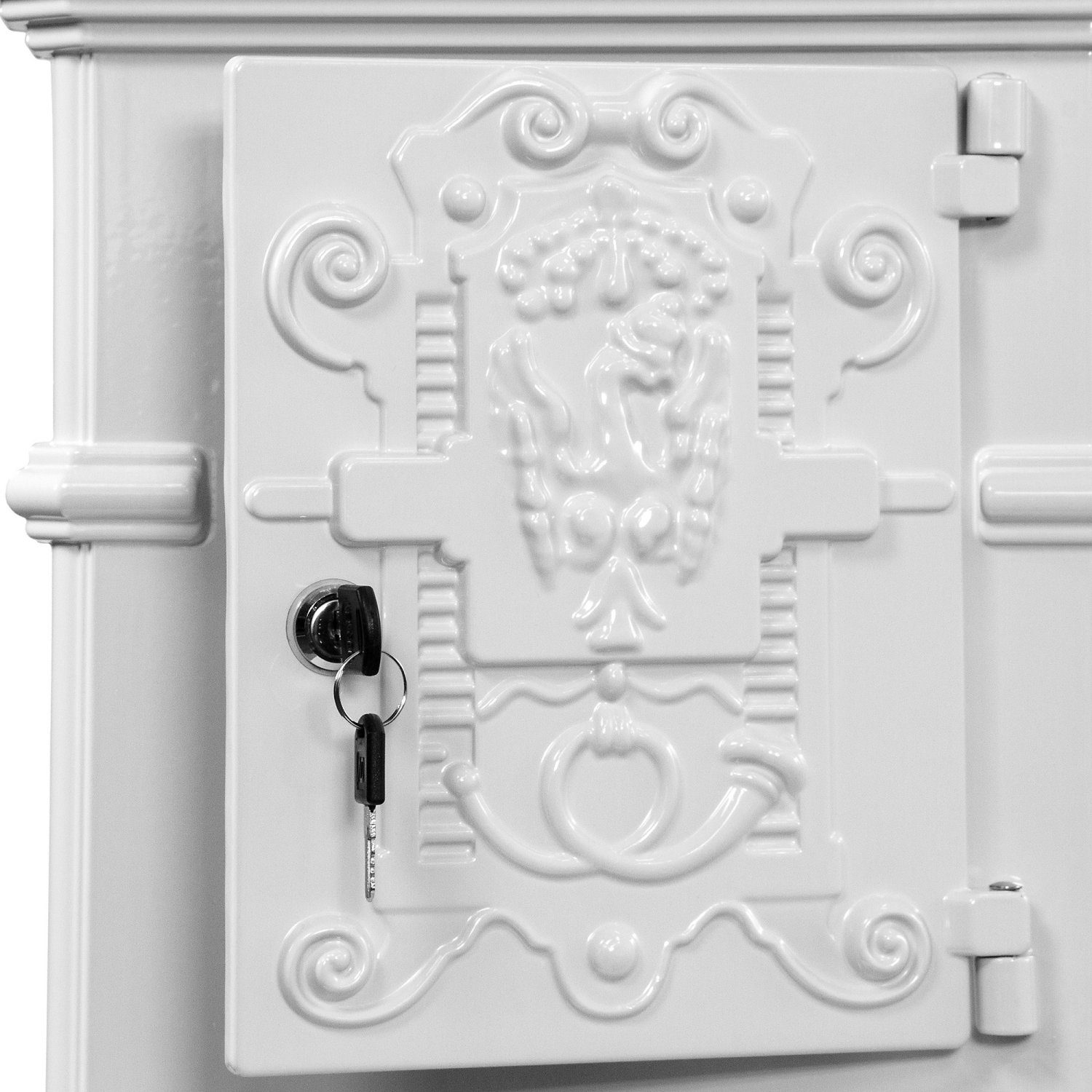 STILISTA Briefkasten Antiker englischer Standbriefkasten (inkl. 2 Schlüssel), Säulenbriefkasten, 102,5 cm, Guss-Aluminium, wetterfest, Farbwahl