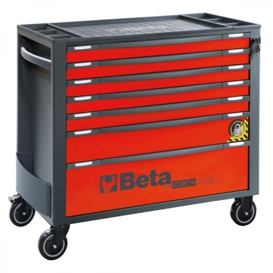 Carrinho para ferramentas Beta 024004273, vermelho, 7 gavetas - 103,5 x 97 x 44,5 cm