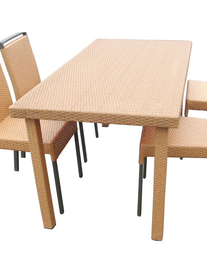 GMD Living Polyrattan Gartentisch GEORG in Hellbraun günstig kaufen