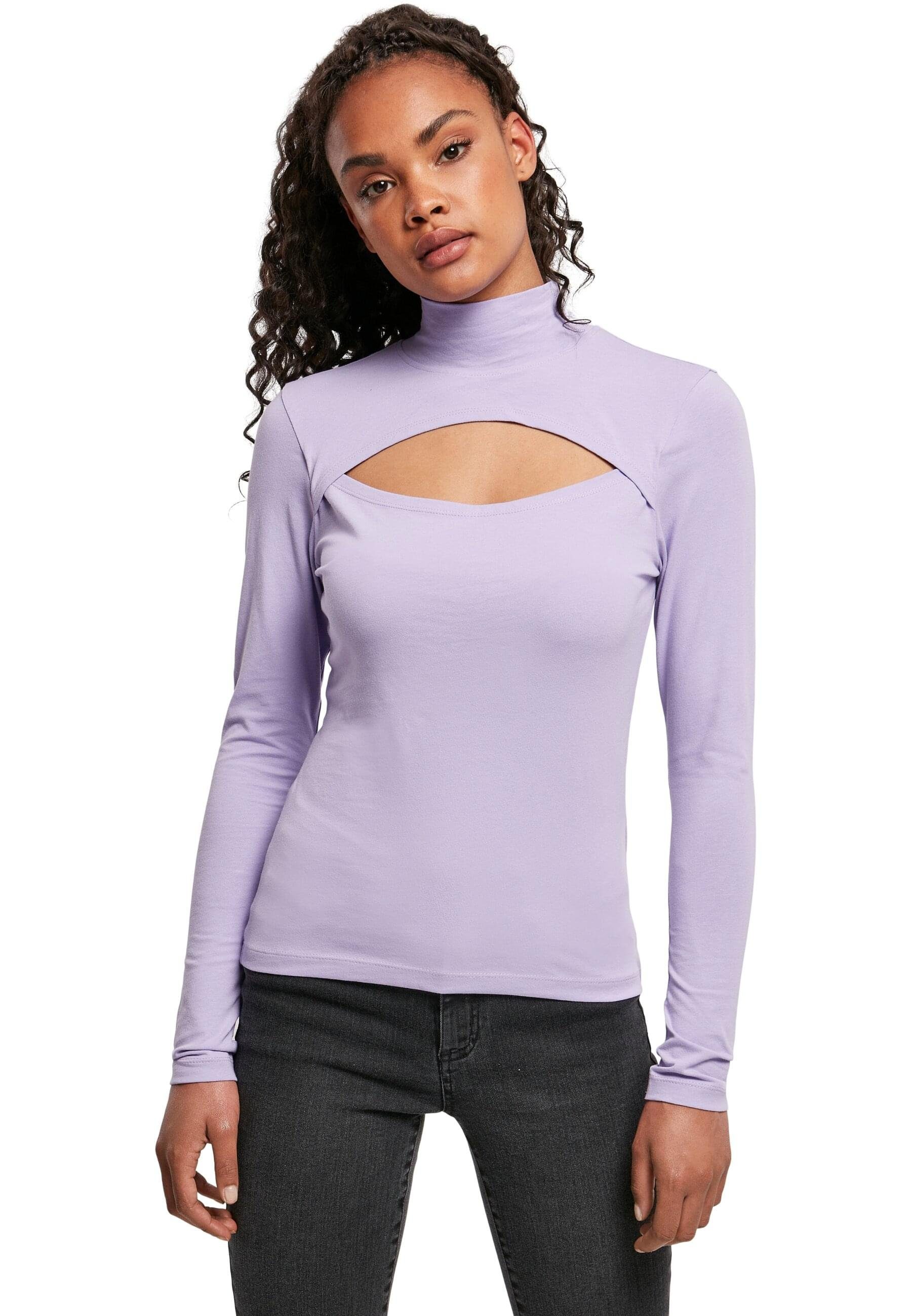 URBAN CLASSICS Langarmshirt Damen Ladies Cut-Out Turtleneck Longsleeve (1-tlg)
