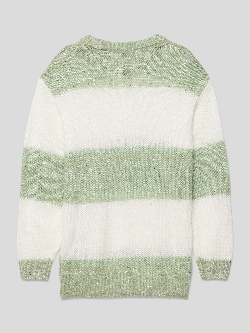Strickpullover mit Paillettenbesatz in schilf