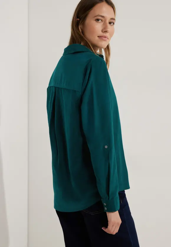 CECIL Cordbluse mit Hemdkragen