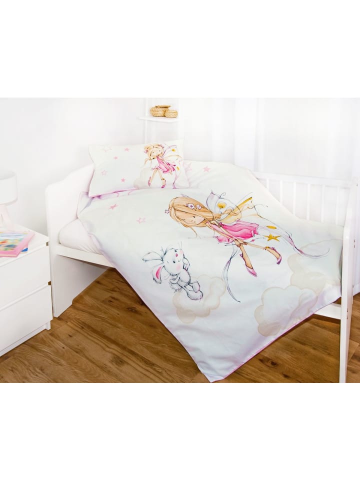 Herding 2 tlg. Flanell Bettwäsche 100x135cm Fee in Rosa/Weiß günstig kaufen 100x135 cm