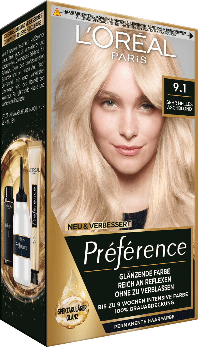 Haarfarbe 9.1 Oslo Sehr Helles Aschblond, 1 St