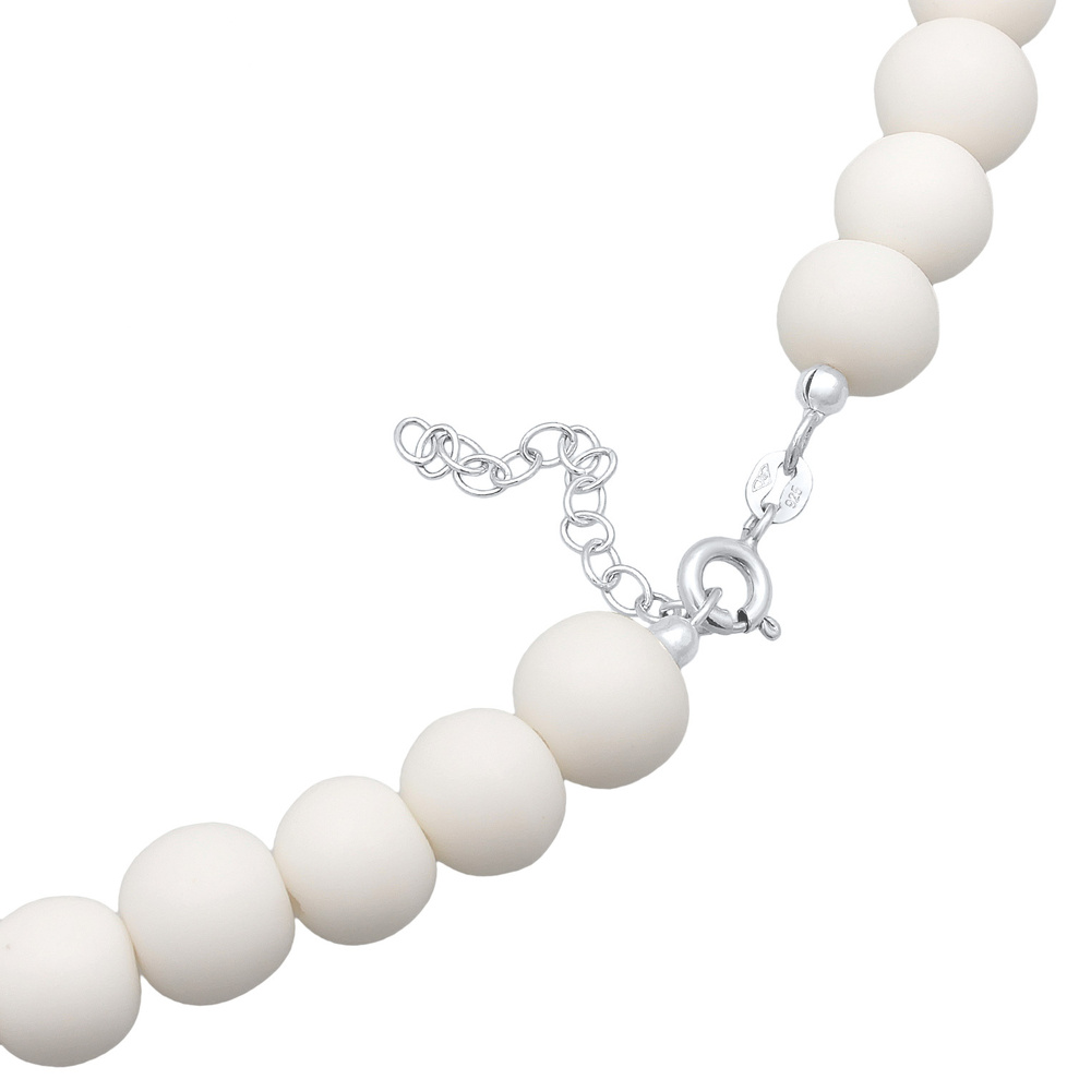 Elli Elli Collier Femmes Symbole Ying-Yang Bead avec des perles de résine en argent st collier