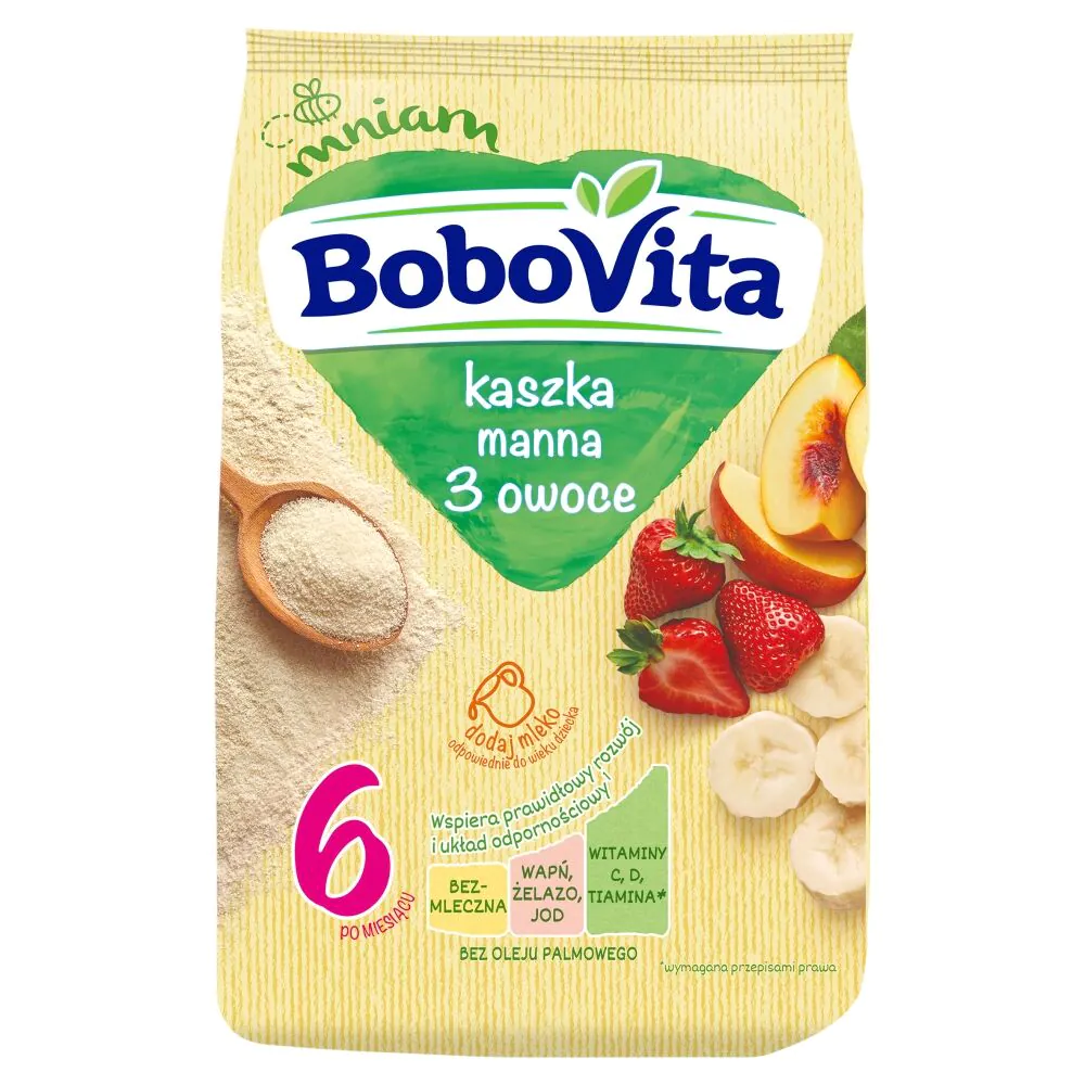 Bobovita vaisių manų košė po 6 mėnesių