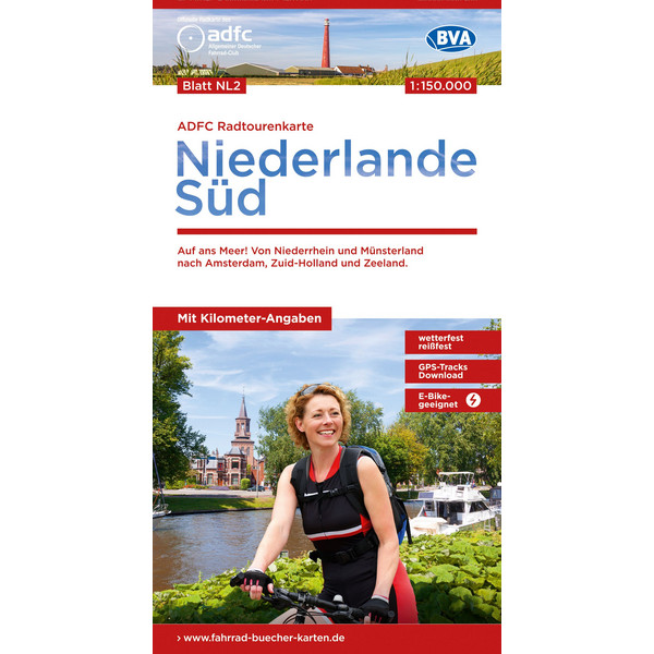 ADFC-RADTOURENKARTE NL 2 NIEDERLANDE SÜD, 1:150.000 - Fahrradkarte