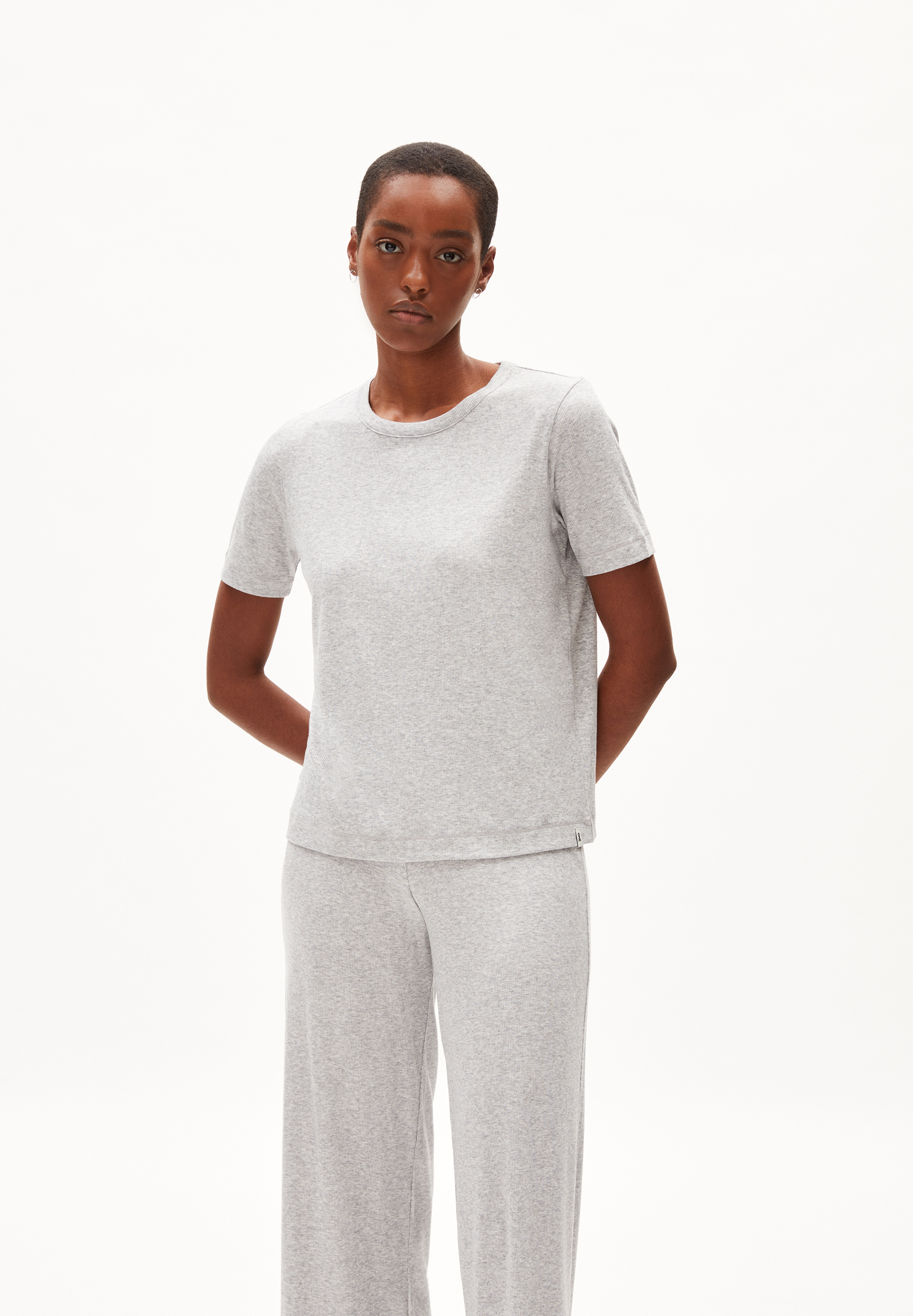 Ripp T-Shirt Regular Fit aus TENCEL™ Lyocell Mix