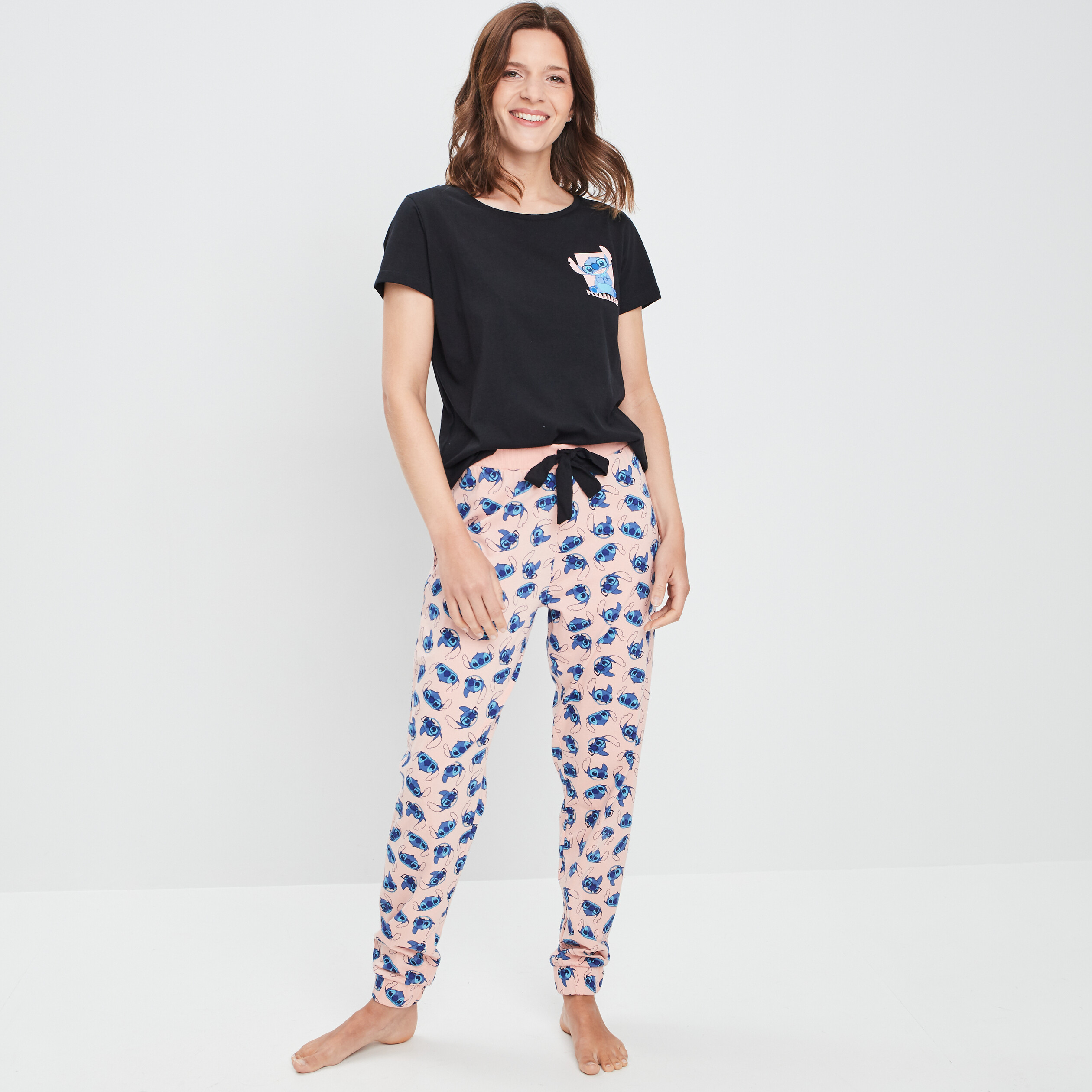 Ensemble pyjama Lilo et Stitch noir femme | La Halle