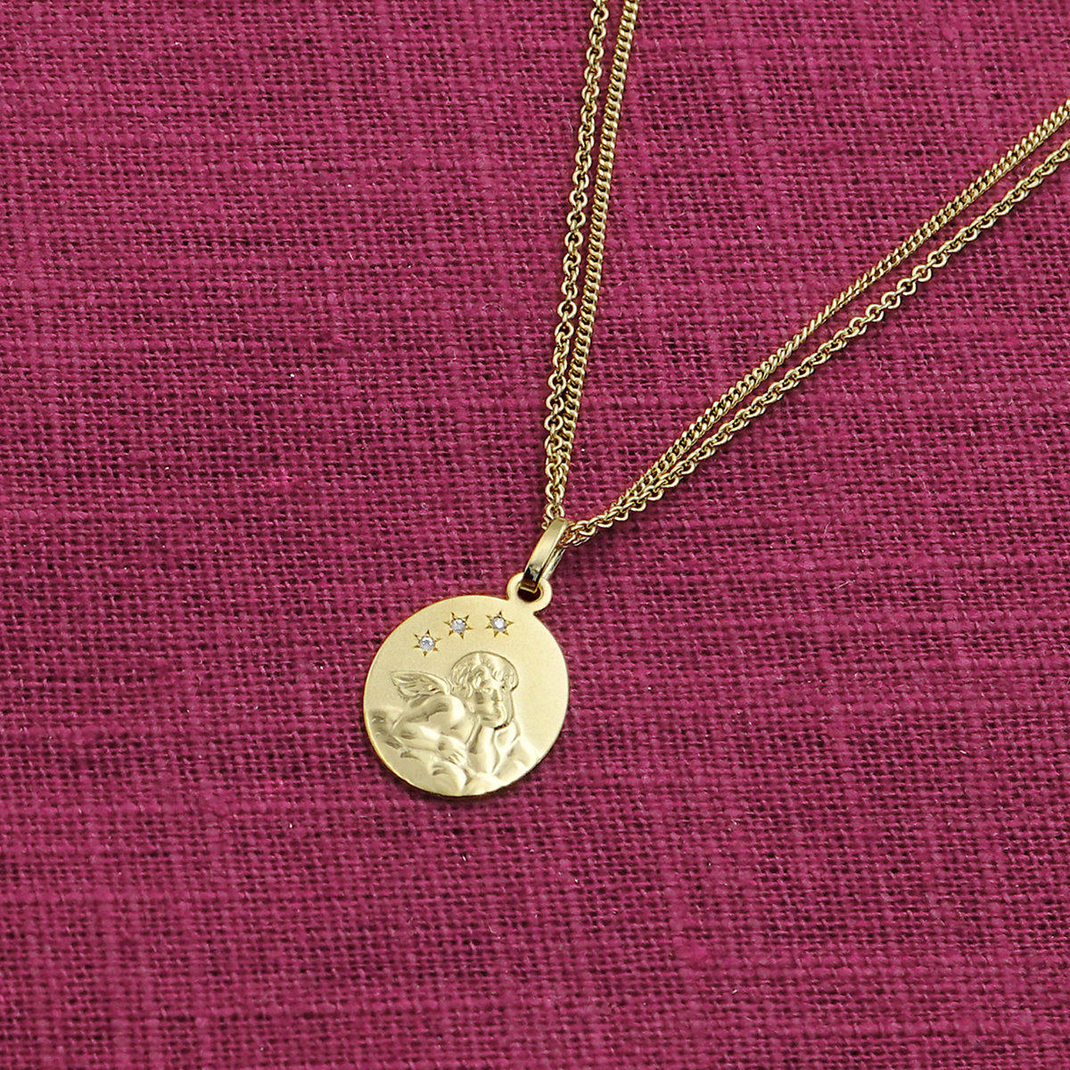 Kinder-Halskette mit Schutzengel-Anhänger Gold 333 (8 Karat) Halsketten