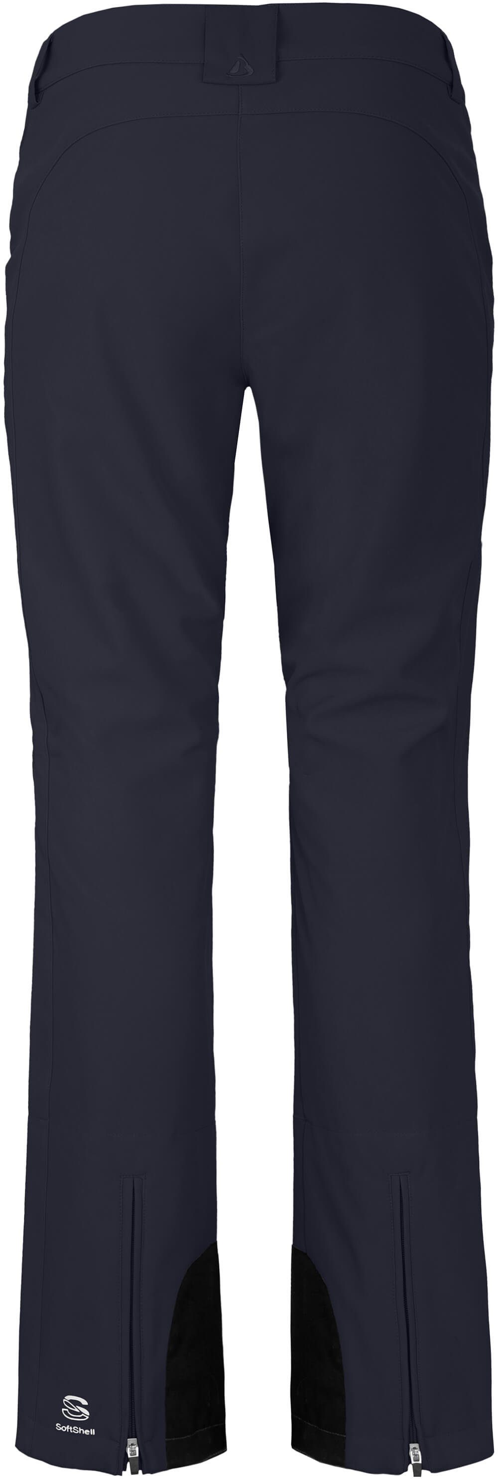 Bergson Skihose SAIMAA Damen Softshell Skihose, winddicht, elastisch, Normalgrößen, Nacht blau