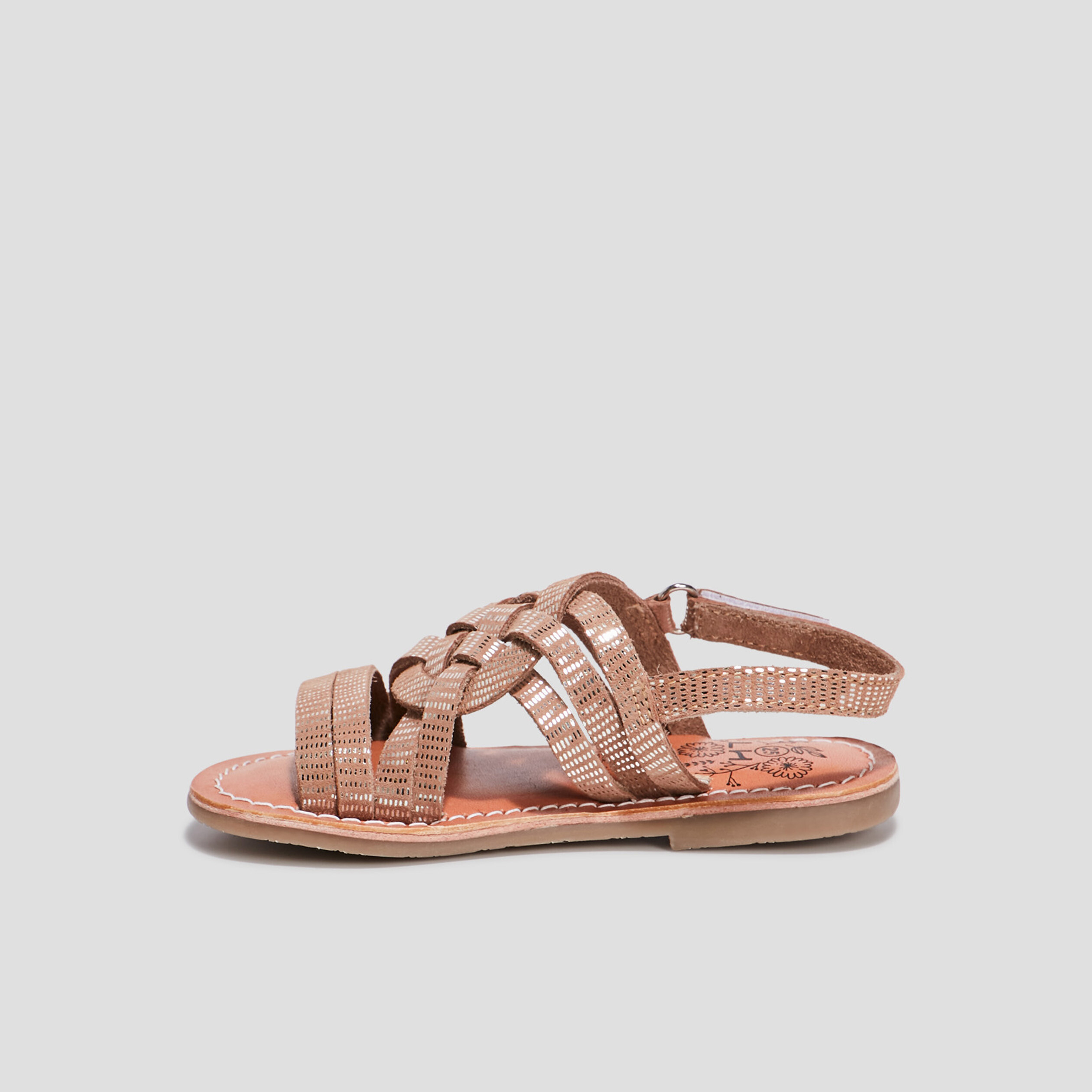 Sandales en cuir couleur bronze fille | La Halle