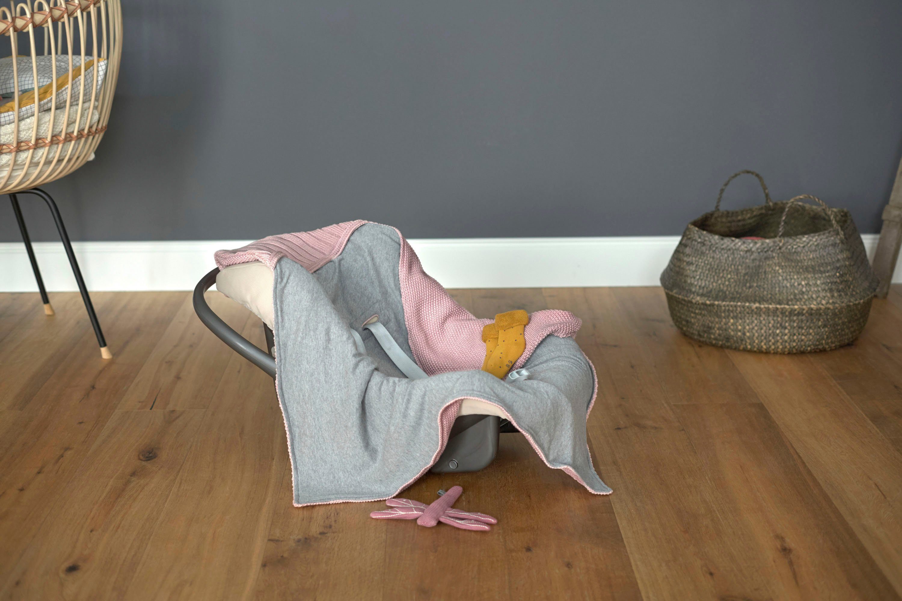 Einschlagdecke Einschlagdecke für Babyschale, dusty pink, LÄSSIG, GOTS made with organic materials, zertifiziert durch BCS 27262