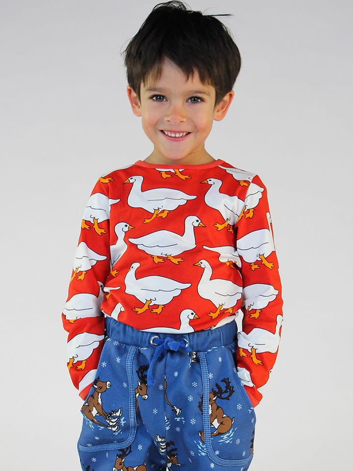 Småfolk Longsleeve in Orange/ Weiß günstig kaufen