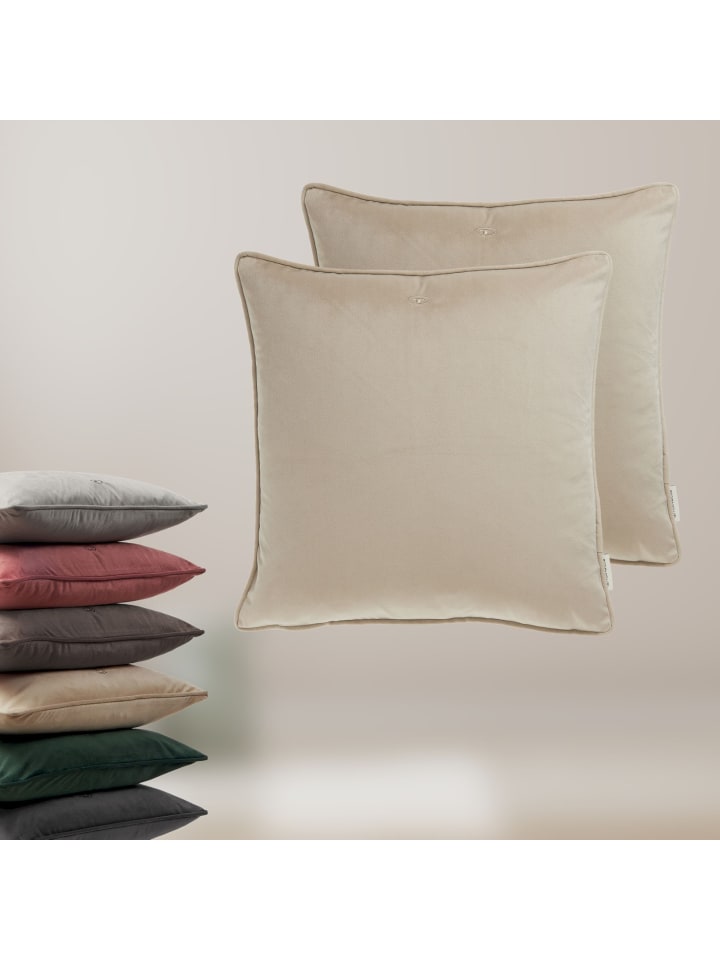 Tom Tailor TT Kissenhülle 2er Set VelvetSignature 45 x 45 cm in Beige günstig kaufen 45 x 45 cm