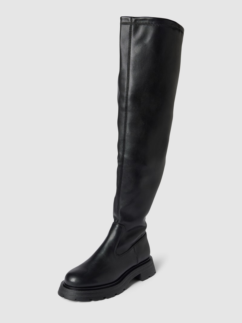 Overknees in Leder-Optik in schwarz