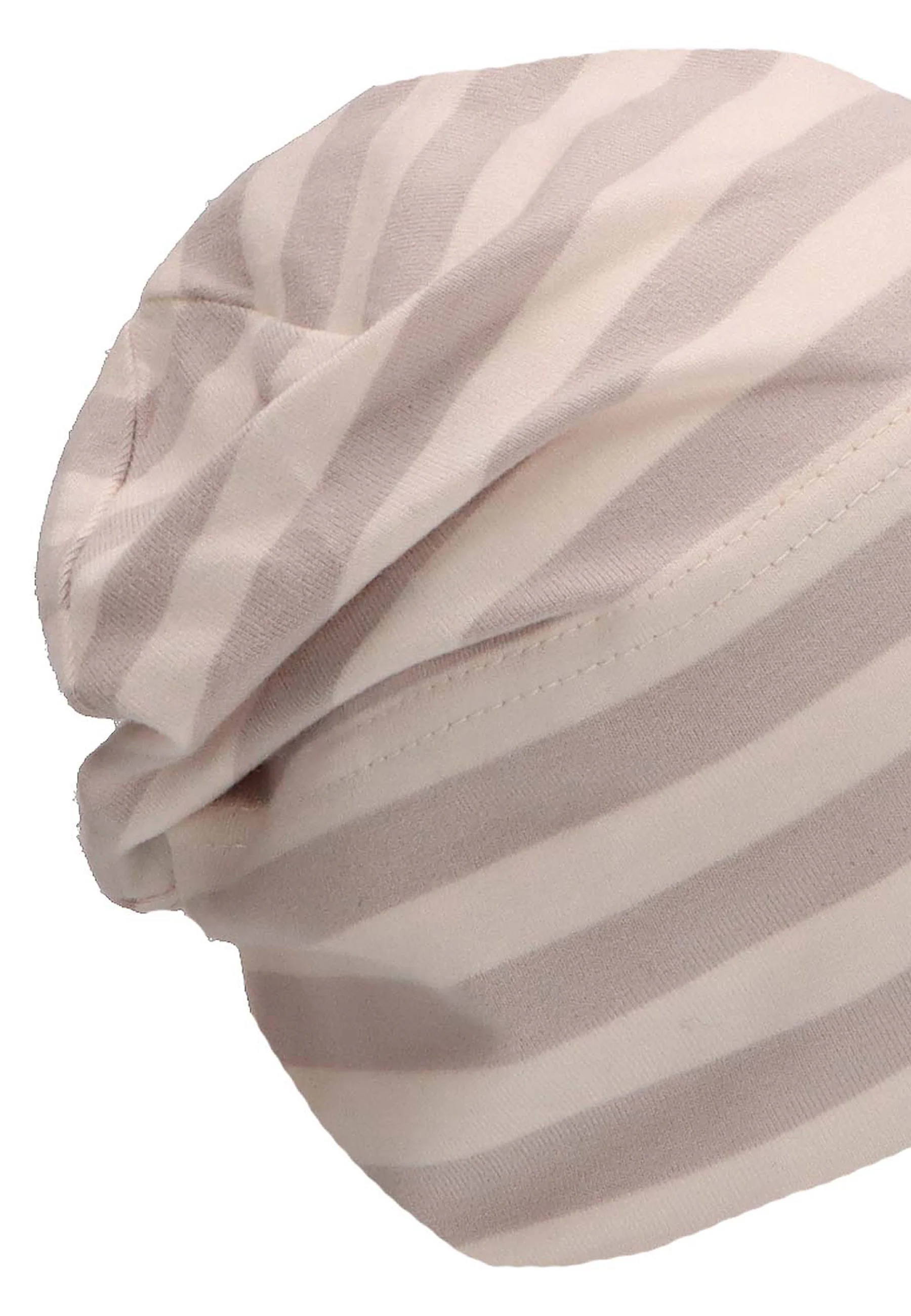 GOTS Slouch-Beanie aus Jersey (Bio) mit Streifen