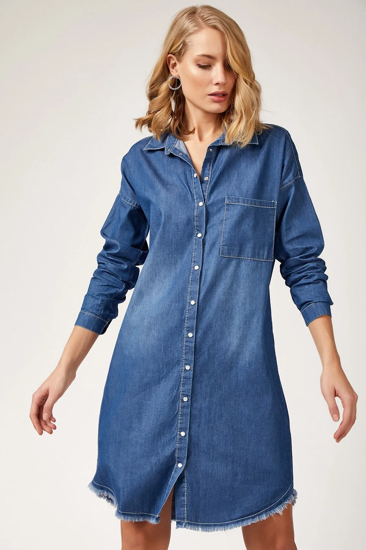 Bigdart  5593 Denim-Tunika mit Quasten – Marineblau