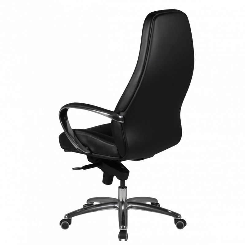 Amstyle Bürostuhl Austin Echtleder Schwarz Schreibtischstuhl Chefsessel Drehstuhl mit Synchronmechanik