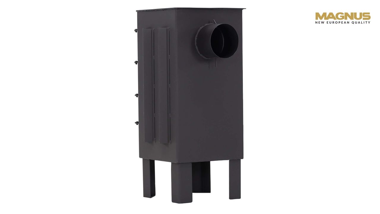 Nortpol Markone Magnus Kaminofen mit Schamottstein GT7 schwarz Ofen für Terrasse, Garten, Balkon