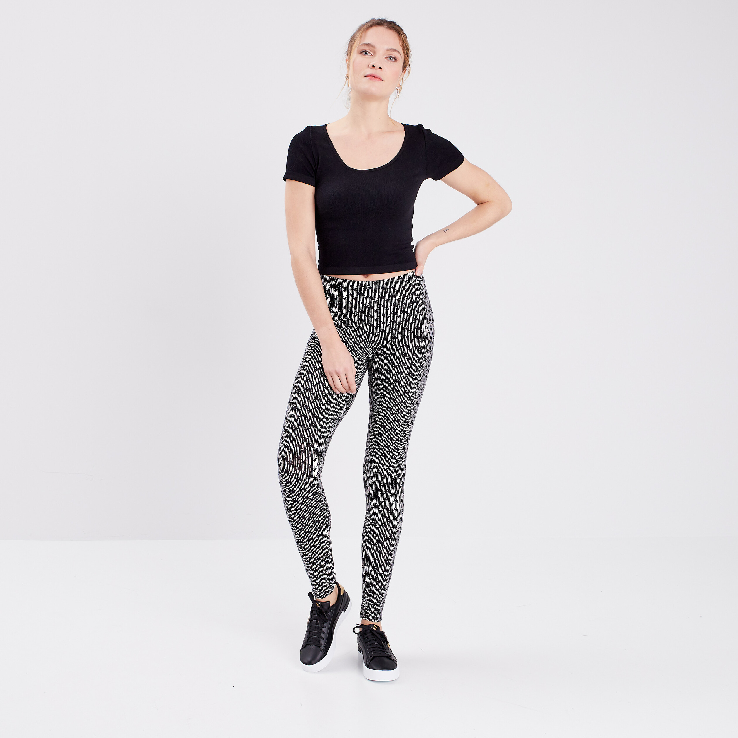 Leggings en coton noir femme | La Halle
